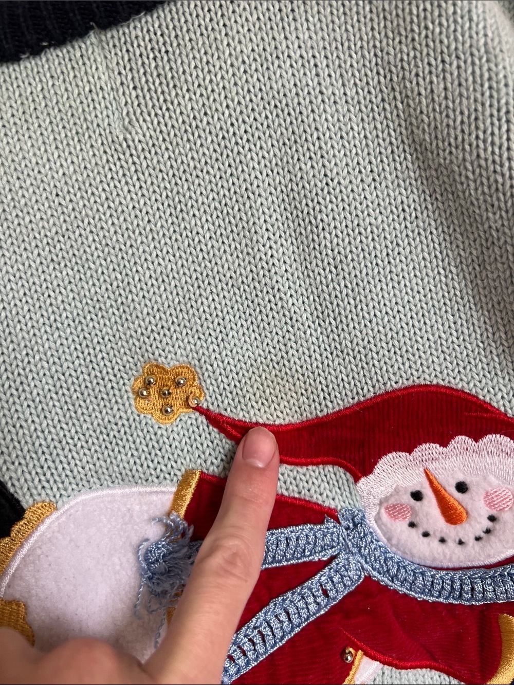 The Quacker Factory Christmas Winter Snowman Scene Cardigan 2X - Picture 9 of 9